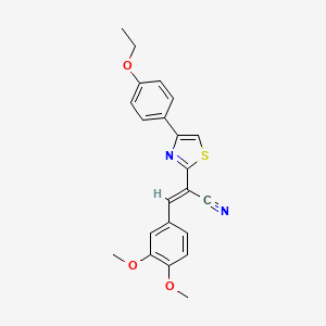 molecular formula C22H20N2O3S B5331025 3-(3,4-dimethoxyphenyl)-2-[4-(4-ethoxyphenyl)-1,3-thiazol-2-yl]acrylonitrile 