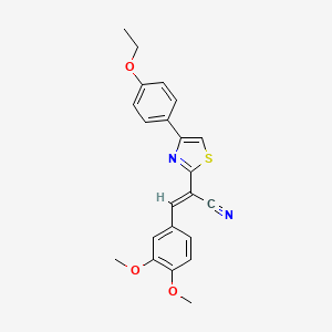 molecular formula C22H20N2O3S B5331025 (E)-3-(3,4-dimethoxyphenyl)-2-[4-(4-ethoxyphenyl)-1,3-thiazol-2-yl]prop-2-enenitrile 