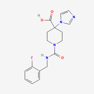 molecular formula C17H19FN4O3 B5331027 1-{[(2-fluorobenzyl)amino]carbonyl}-4-(1H-imidazol-1-yl)piperidine-4-carboxylic acid 