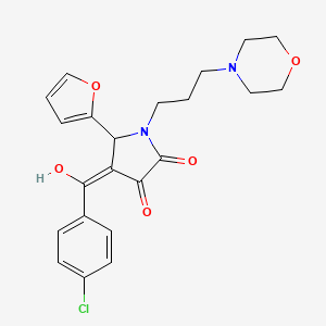 molecular formula C22H23ClN2O5 B5331045 4-(4-chlorobenzoyl)-5-(2-furyl)-3-hydroxy-1-[3-(4-morpholinyl)propyl]-1,5-dihydro-2H-pyrrol-2-one 
