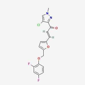 molecular formula C18H13ClF2N2O3 B5331058 1-(4-chloro-1-methyl-1H-pyrazol-3-yl)-3-{5-[(2,4-difluorophenoxy)methyl]-2-furyl}-2-propen-1-one 
