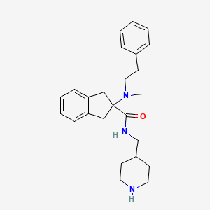 molecular formula C25H33N3O B5331066 2-[methyl(2-phenylethyl)amino]-N-(4-piperidinylmethyl)-2-indanecarboxamide 