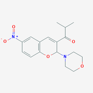 molecular formula C17H20N2O5 B5331070 2-methyl-1-[2-(4-morpholinyl)-6-nitro-2H-chromen-3-yl]-1-propanone 