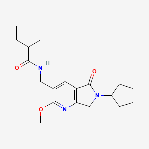 molecular formula C19H27N3O3 B5331089 N-[(6-cyclopentyl-2-methoxy-5-oxo-6,7-dihydro-5H-pyrrolo[3,4-b]pyridin-3-yl)methyl]-2-methylbutanamide 