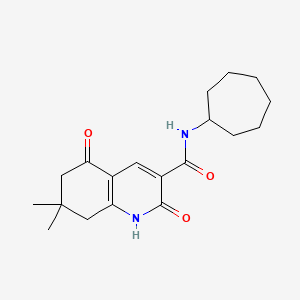 molecular formula C19H26N2O3 B5331120 N-cycloheptyl-7,7-dimethyl-2,5-dioxo-1,2,5,6,7,8-hexahydro-3-quinolinecarboxamide 