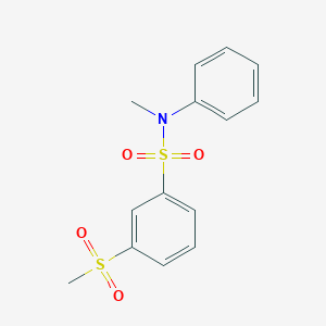 molecular formula C14H15NO4S2 B5331130 N-methyl-3-(methylsulfonyl)-N-phenylbenzenesulfonamide 