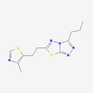 molecular formula C12H15N5S2 B5331161 6-[2-(4-methyl-1,3-thiazol-5-yl)ethyl]-3-propyl[1,2,4]triazolo[3,4-b][1,3,4]thiadiazole 