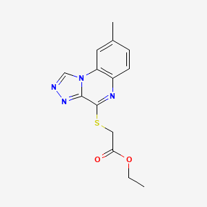 molecular formula C14H14N4O2S B5331168 ethyl [(8-methyl[1,2,4]triazolo[4,3-a]quinoxalin-4-yl)thio]acetate 