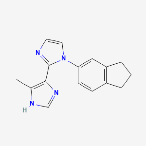 molecular formula C16H16N4 B5331170 1-(2,3-dihydro-1H-inden-5-yl)-5'-methyl-1H,3'H-2,4'-biimidazole 