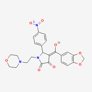 molecular formula C24H23N3O8 B5331179 4-(1,3-benzodioxol-5-ylcarbonyl)-3-hydroxy-1-[2-(4-morpholinyl)ethyl]-5-(4-nitrophenyl)-1,5-dihydro-2H-pyrrol-2-one 