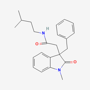 2-(3-benzyl-1-methyl-2-oxo-2,3-dihydro-1H-indol-3-yl)-N-(3-methylbutyl)acetamide