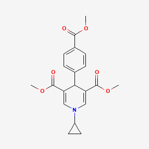 molecular formula C20H21NO6 B5331199 dimethyl 1-cyclopropyl-4-[4-(methoxycarbonyl)phenyl]-1,4-dihydro-3,5-pyridinedicarboxylate 
