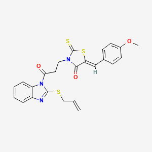 molecular formula C24H21N3O3S3 B5331261 3-{3-[2-(allylthio)-1H-benzimidazol-1-yl]-3-oxopropyl}-5-(4-methoxybenzylidene)-2-thioxo-1,3-thiazolidin-4-one 