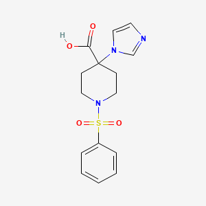 molecular formula C15H17N3O4S B5331328 4-(1H-imidazol-1-yl)-1-(phenylsulfonyl)piperidine-4-carboxylic acid 