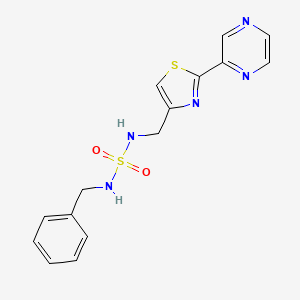 molecular formula C15H15N5O2S2 B5331336 N-benzyl-N'-[(2-pyrazin-2-yl-1,3-thiazol-4-yl)methyl]sulfamide 