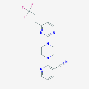molecular formula C17H17F3N6 B5331367 2-{4-[4-(3,3,3-trifluoropropyl)pyrimidin-2-yl]piperazin-1-yl}nicotinonitrile 