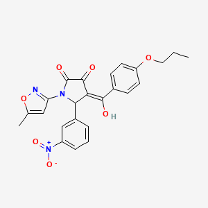molecular formula C24H21N3O7 B5331383 3-hydroxy-1-(5-methyl-3-isoxazolyl)-5-(3-nitrophenyl)-4-(4-propoxybenzoyl)-1,5-dihydro-2H-pyrrol-2-one 