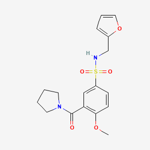 N-(furan-2-ylmethyl)-4-methoxy-3-(pyrrolidin-1-ylcarbonyl)benzenesulfonamide