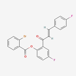molecular formula C22H13BrF2O3 B5331392 4-fluoro-2-[3-(4-fluorophenyl)acryloyl]phenyl 2-bromobenzoate 