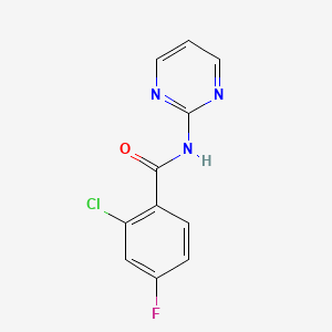molecular formula C11H7ClFN3O B5331396 2-chloro-4-fluoro-N-2-pyrimidinylbenzamide 