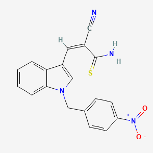 molecular formula C19H14N4O2S B5331403 2-cyano-3-[1-(4-nitrobenzyl)-1H-indol-3-yl]-2-propenethioamide 