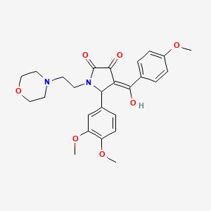 molecular formula C26H30N2O7 B5331414 5-(3,4-dimethoxyphenyl)-3-hydroxy-4-(4-methoxybenzoyl)-1-[2-(4-morpholinyl)ethyl]-1,5-dihydro-2H-pyrrol-2-one 