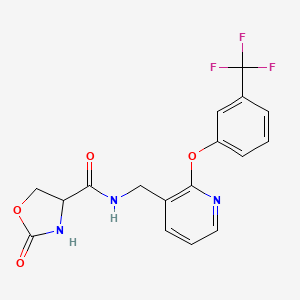 molecular formula C17H14F3N3O4 B5331459 2-oxo-N-({2-[3-(trifluoromethyl)phenoxy]pyridin-3-yl}methyl)-1,3-oxazolidine-4-carboxamide 