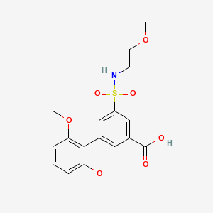 molecular formula C18H21NO7S B5331467 2',6'-dimethoxy-5-{[(2-methoxyethyl)amino]sulfonyl}biphenyl-3-carboxylic acid 