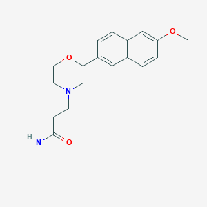 molecular formula C22H30N2O3 B5331474 N-(tert-butyl)-3-[2-(6-methoxy-2-naphthyl)morpholin-4-yl]propanamide 