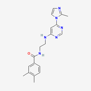 3,4-dimethyl-N-(2-{[6-(2-methyl-1H-imidazol-1-yl)-4-pyrimidinyl]amino}ethyl)benzamide