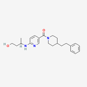 molecular formula C23H31N3O2 B5331514 3-[(5-{[4-(2-phenylethyl)piperidin-1-yl]carbonyl}pyridin-2-yl)amino]butan-1-ol 