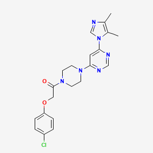 molecular formula C21H23ClN6O2 B5331527 4-{4-[(4-chlorophenoxy)acetyl]-1-piperazinyl}-6-(4,5-dimethyl-1H-imidazol-1-yl)pyrimidine 