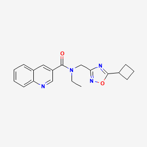 molecular formula C19H20N4O2 B5331553 N-[(5-cyclobutyl-1,2,4-oxadiazol-3-yl)methyl]-N-ethylquinoline-3-carboxamide 