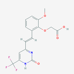 2-(2-METHOXY-6-{(E)-2-[2-OXO-6-(TRIFLUOROMETHYL)-1,2-DIHYDRO-4-PYRIMIDINYL]-1-ETHENYL}PHENOXY)ACETIC ACID