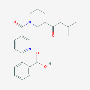 molecular formula C23H26N2O4 B5331606 2-(5-{[3-(3-methylbutanoyl)piperidin-1-yl]carbonyl}pyridin-2-yl)benzoic acid 