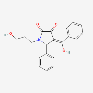 molecular formula C20H19NO4 B5331617 4-benzoyl-3-hydroxy-1-(3-hydroxypropyl)-5-phenyl-1,5-dihydro-2H-pyrrol-2-one 