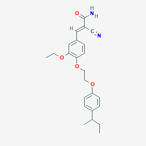 (E)-3-[4-[2-(4-butan-2-ylphenoxy)ethoxy]-3-ethoxyphenyl]-2-cyanoprop-2-enamide