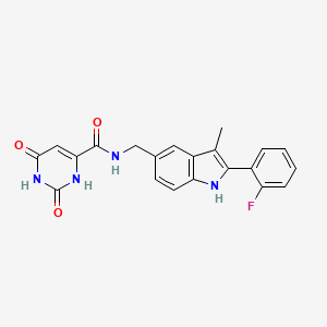 N-{[2-(2-fluorophenyl)-3-methyl-1H-indol-5-yl]methyl}-2,6-dioxo-1,2,3,6-tetrahydropyrimidine-4-carboxamide