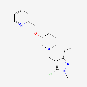 2-[({1-[(5-chloro-3-ethyl-1-methyl-1H-pyrazol-4-yl)methyl]-3-piperidinyl}oxy)methyl]pyridine