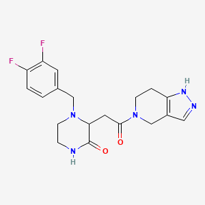 molecular formula C19H21F2N5O2 B5331696 4-(3,4-difluorobenzyl)-3-[2-oxo-2-(2,4,6,7-tetrahydro-5H-pyrazolo[4,3-c]pyridin-5-yl)ethyl]-2-piperazinone 