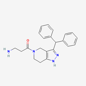 3-[3-(diphenylmethyl)-1,4,6,7-tetrahydro-5H-pyrazolo[4,3-c]pyridin-5-yl]-3-oxopropan-1-amine