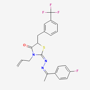 molecular formula C22H19F4N3OS B5331729 3-allyl-5-[3-(trifluoromethyl)benzyl]-1,3-thiazolidine-2,4-dione 2-{[1-(4-fluorophenyl)ethylidene]hydrazone} 