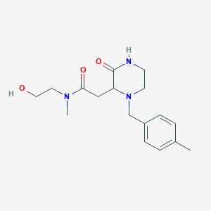 molecular formula C17H25N3O3 B5331749 N-(2-hydroxyethyl)-N-methyl-2-[1-(4-methylbenzyl)-3-oxo-2-piperazinyl]acetamide 