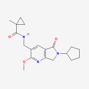 N-[(6-cyclopentyl-2-methoxy-5-oxo-6,7-dihydro-5H-pyrrolo[3,4-b]pyridin-3-yl)methyl]-1-methylcyclopropanecarboxamide