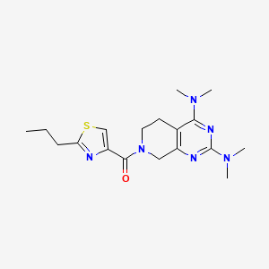 molecular formula C18H26N6OS B5331779 N,N,N',N'-tetramethyl-7-[(2-propyl-1,3-thiazol-4-yl)carbonyl]-5,6,7,8-tetrahydropyrido[3,4-d]pyrimidine-2,4-diamine 