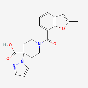 1-[(2-methyl-1-benzofuran-7-yl)carbonyl]-4-(1H-pyrazol-1-yl)piperidine-4-carboxylic acid