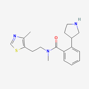 N-methyl-N-[2-(4-methyl-1,3-thiazol-5-yl)ethyl]-2-(3-pyrrolidinyl)benzamide hydrochloride