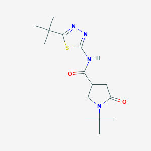 molecular formula C15H24N4O2S B5331891 1-tert-butyl-N-(5-tert-butyl-1,3,4-thiadiazol-2-yl)-5-oxo-3-pyrrolidinecarboxamide 