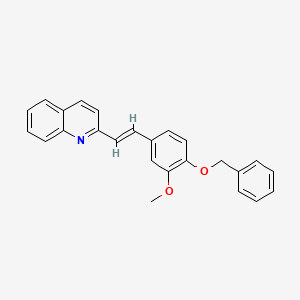 molecular formula C25H21NO2 B5331922 2-{2-[4-(benzyloxy)-3-methoxyphenyl]vinyl}quinoline 