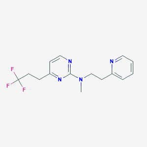 molecular formula C15H17F3N4 B5331933 N-methyl-N-(2-pyridin-2-ylethyl)-4-(3,3,3-trifluoropropyl)pyrimidin-2-amine 